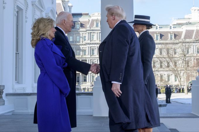 Donald Trump ist im Weissen Haus eingetroffen. Trump Inauguration
