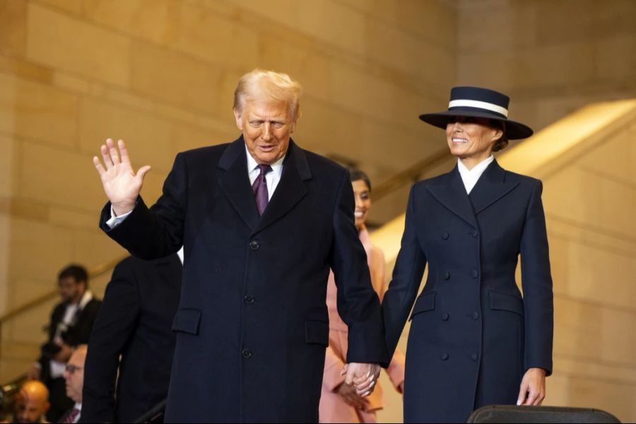 Donald und Melania Trump bei der Vereidigungszeremonie am 20. Januar 2024.