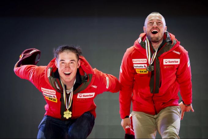 An der Ski-WM in Saalbach feiern die Schweizer «Fleischkappen»: Franjo von Allmen holt Gold, Alexis Monney Bronze. Silber geht an Vincent Kriechmayr. WM