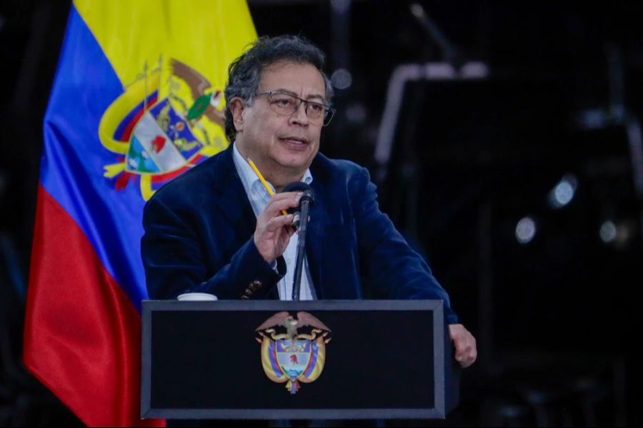 Der Kolumbische Präsident Gustavo Petro bei einer Rede in Bogota, Kolumbien, am 21. Januar.