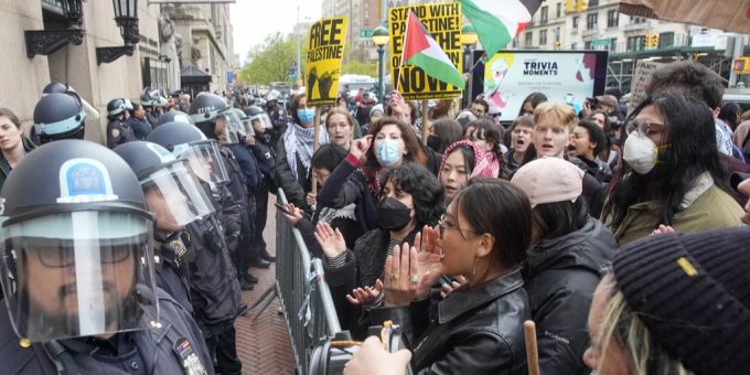 Demonstrationen an der Columbia University in New York. Columbia University