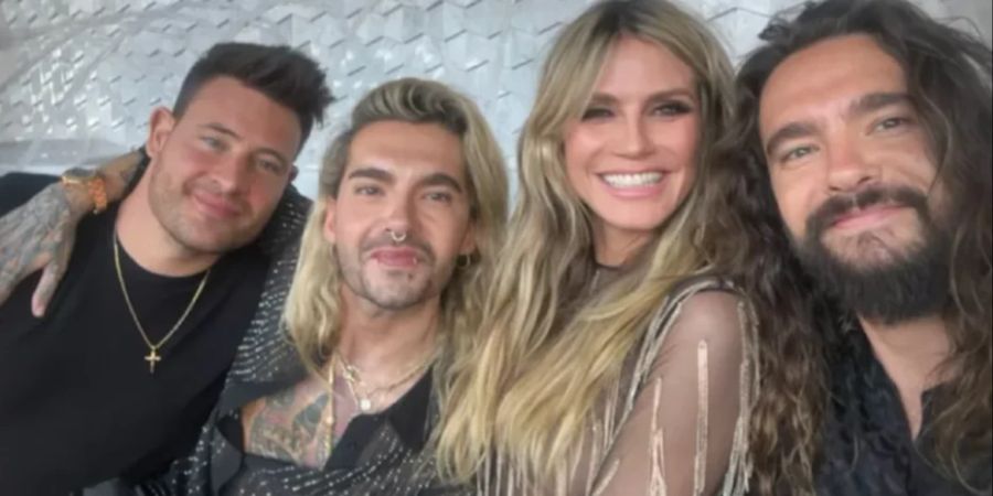 Marc Eggers, Bill Kaulitz, Heidi Klum und Tom Kaulitz.