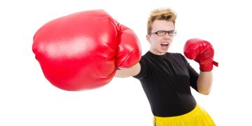Mann Kampf Boxerhandschuhe rot