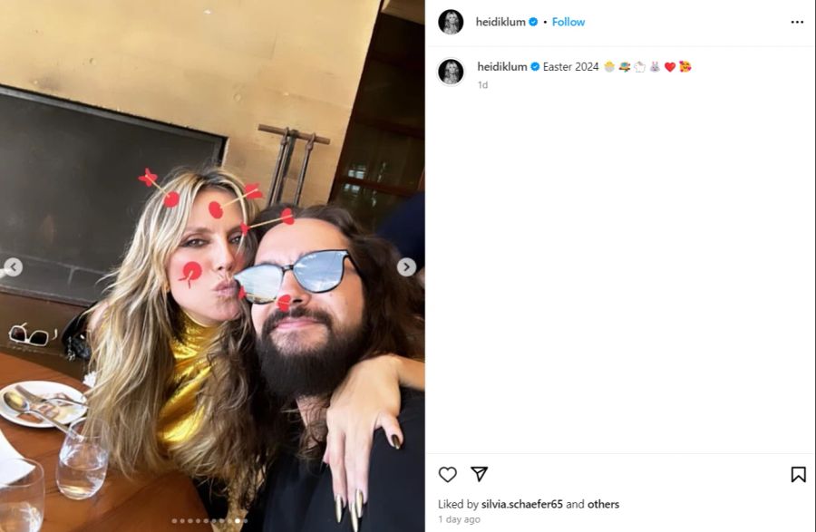 Zu Ostern gab es von Heidi Klum einige Bilder ihrer Familie: Hier mit Mann Tom Kaulitz.