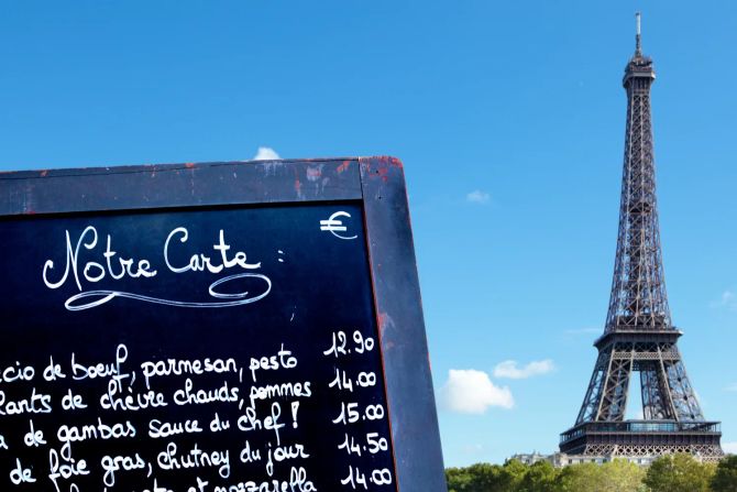 Menükarte in Paris