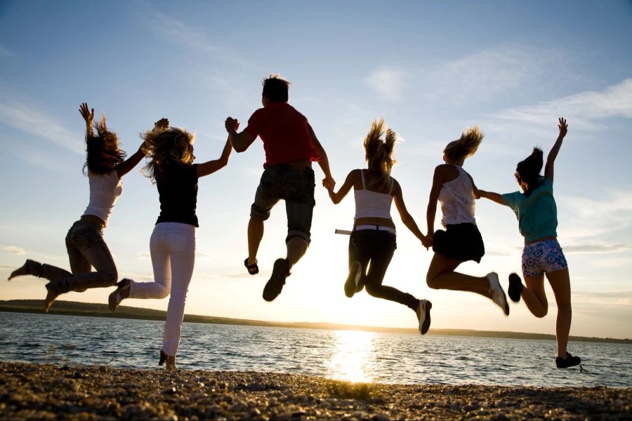 Freunde am Strand