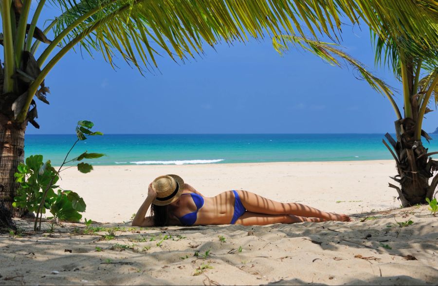 Frau, Bikini, Strand, Meer