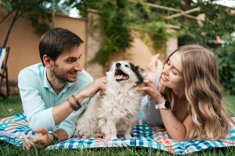 Mann, Frau, Hund