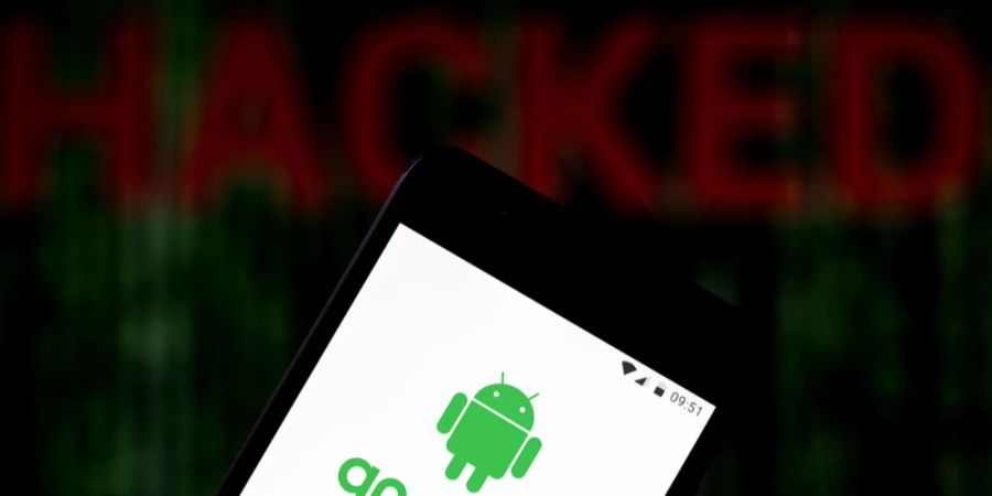 Logo Android Hacker Aufschrift Hintergrund