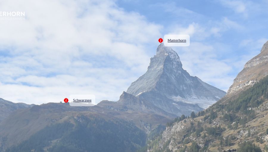 Experten sagen es braucht nur einmal richtig Schneefall, dann ist der Berg wieder weiss. Gestern Nacht hat es ein wenig geschneit und das Matterhorn weiss angehaucht.
