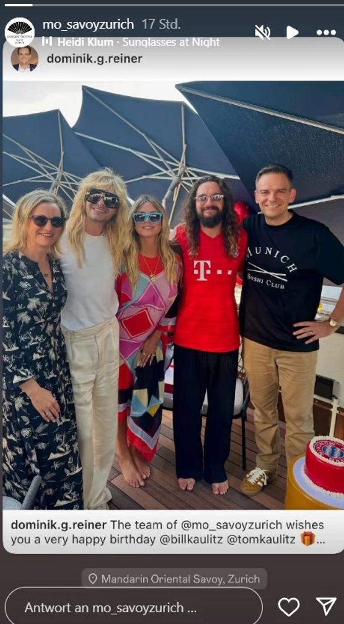 Das Mandarin Oriental teilt den Schnappschuss in seiner Instagram-Story. Dazu der Hit «Sunglasses at Night» von Heidi Klum. heidi klum
