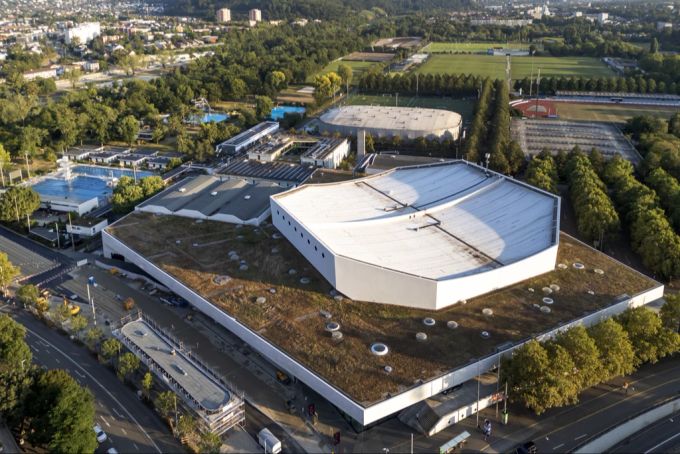 Im Zentrum der Basler Bewerbung um die Austragung des ESC steht die St. Jakobshalle. basel esc