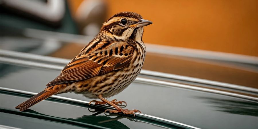 Vogel auf Auto