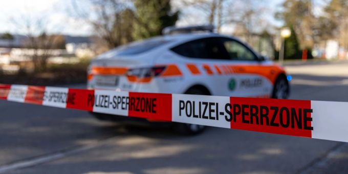 Polizei-Sperrzone Kanton St. Gallen. Polizei-Sperrzone