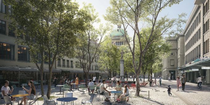 So soll der Bärenplatz in Zukunft aussehen: mehr Bäume und eine Pflasterung. Bärenplatz