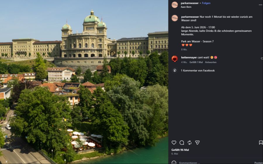 Der Dalmazi-Park ist einer der Sommer-Hotspots in Bern und lockt täglich zahlreiche Menschen an die Aare.