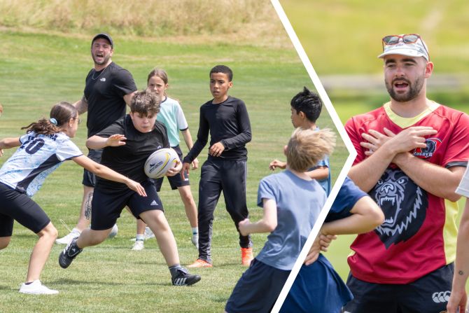 Mit Rugby@School bringt Rugby Bern den Vollkontaktsport in die Klassenzimmer.