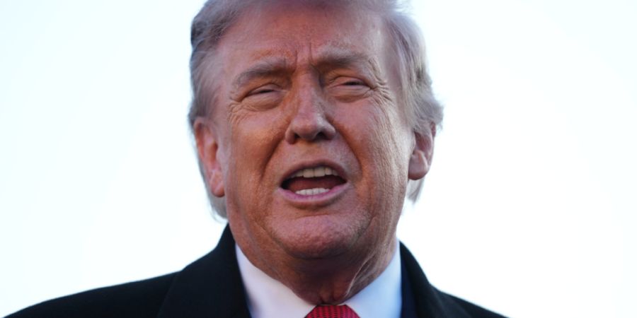 ARCHIV - US-Präsident Donald Trump spricht in Washington. Foto: Mark Schiefelbein/AP/dpa