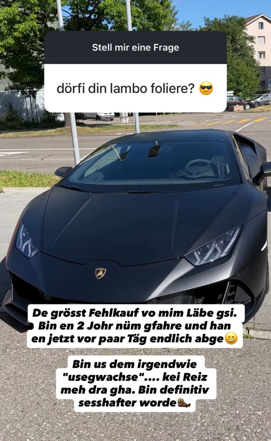 Zekis grösster Fehlkauf: Sein Lamborghini. Mittlerweile sei er aus dem Flitzer «rausgewachsen».