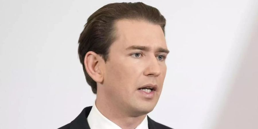 Bundeskanzler Sebastian Kurz gibt im Kanzleramt in Wien ein Statement zur Regierungskrise. Foto: Georg Hochmuth/APA/dpa