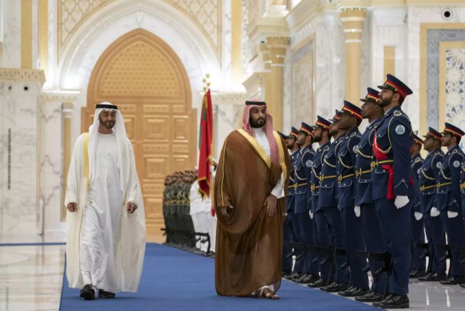 Mohammed Bin Salman (re.) bei einem Staatsbesuch in Abu Dhabi. Mohammed Bin Salman