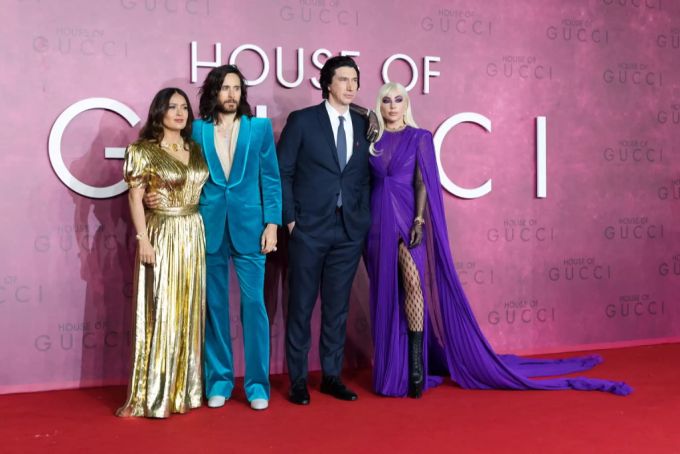 Salma Hayek, Jared Leto, Adam Driver und Lady Gaga an der Premiere von «House of Gucci». jared leto