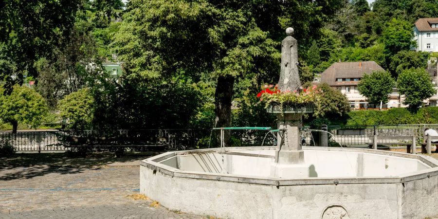 Brunnen auf dem Laufenplatz in Laufenburg.