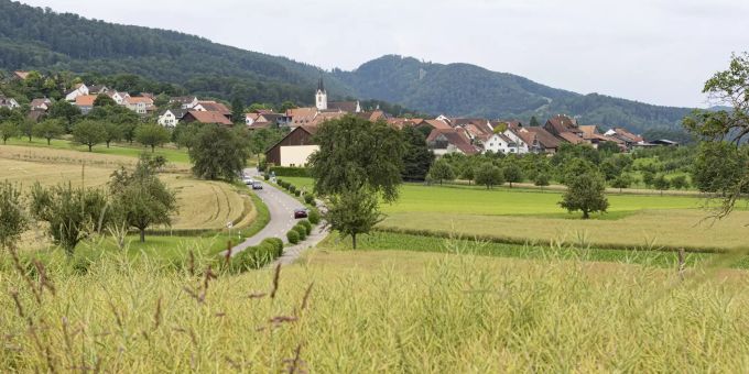 Die Gemeinde Metzerlen an der Strasse von Mariastein nach Laufen. Die Gemeinde Metzerlen an der Strasse von Mariastein nach Laufen.