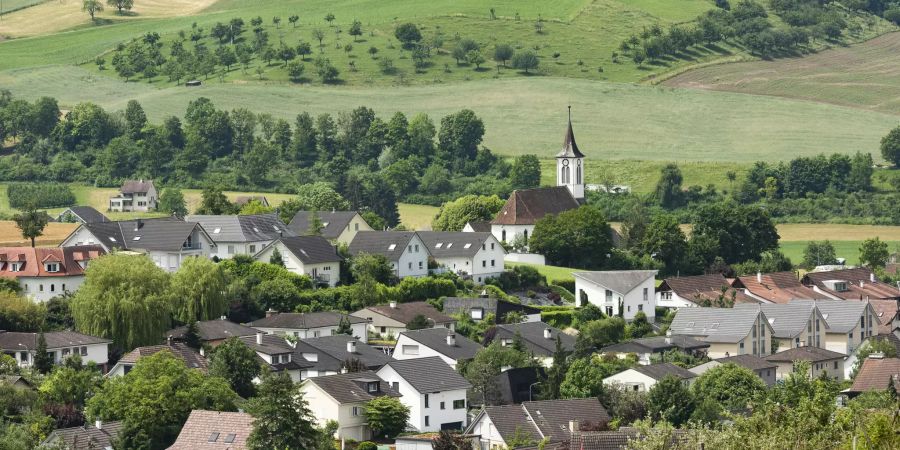 Eines der neuen Wohnquartiere der Gemeinde Giebenach.