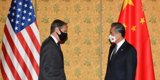 Die beiden Aussenminister Blinken und Wang beim G20-Gipfel in Rom. Blinken