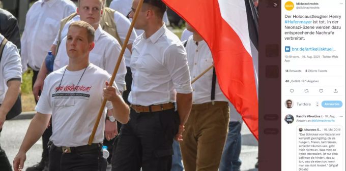 Der bekannte deutsche Neonazi und Holocaust-Leugner Henry Hafenmayer starb im August 2021. Henry Hafenmayer