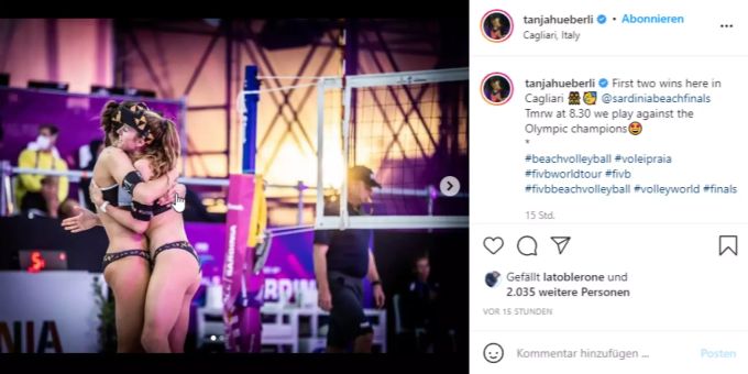 Tanja Hüberli und Nina Betschart bei den World Tour Finals in Cagliari. Tanja Hüberli