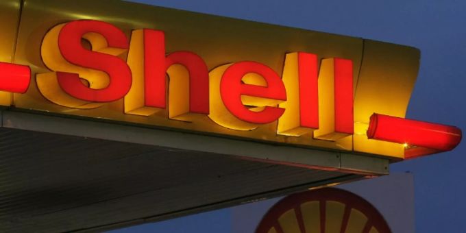 Eine Shell-Tankstelle. Shell