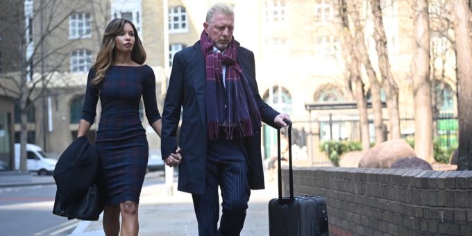 Boris Becker und seine Partnerin Lillian de Carvalho am 22.03.2022 in London. Boris Becker