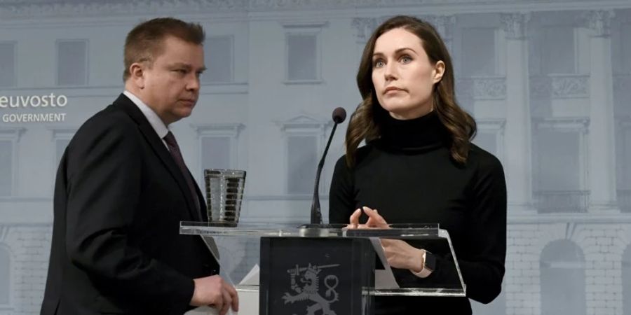 Finnlands Regierungschefin Marin und Vereidigungsminister Kaikkonen