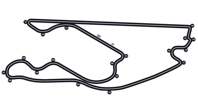 Die Streckenkarte zum Miami-GP der Formel 1. Streckenkarte Miami Formel 1