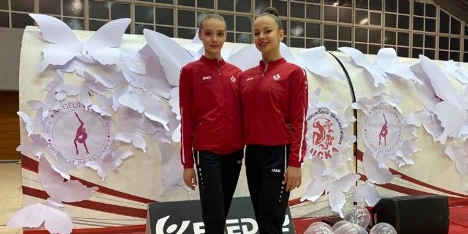 Livia Maria Chiariello (r.) und Chiara Dotzauer nehmen an der EM-Selektion teil. Livia Maria Chiariello Rhythmische Gymnastik