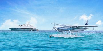 Meer Wasserflugzeug Yacht
