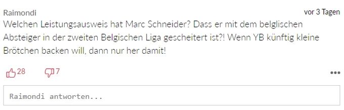 YB Trainer Leser-Kommentare