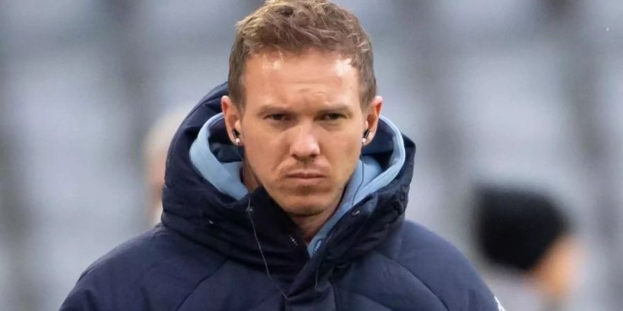 Bayern-Trainer Julian Nagelsmann ist gegen Mönchengladbach als Improvisationskünstler gefordert. Foto: Sven Hoppe/dpa