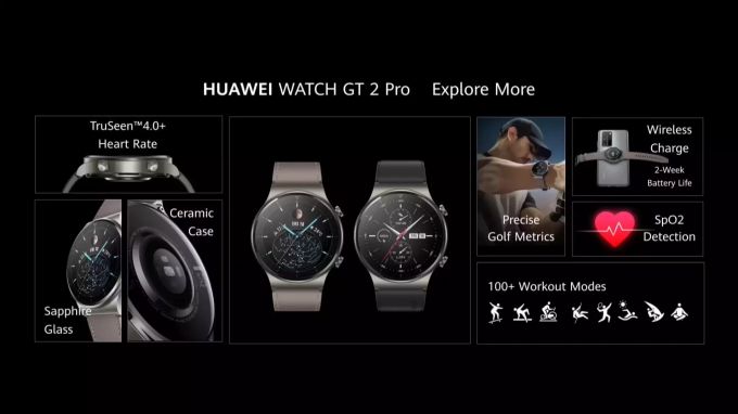 Die beiden Modelle der Huawei Watch GT 2 Pro. Huawei Watch GT