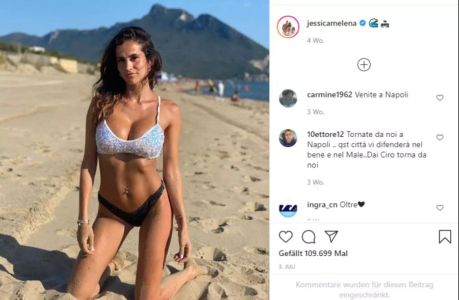 Jessica Melena posiert für ihre Fans auf Instagram.