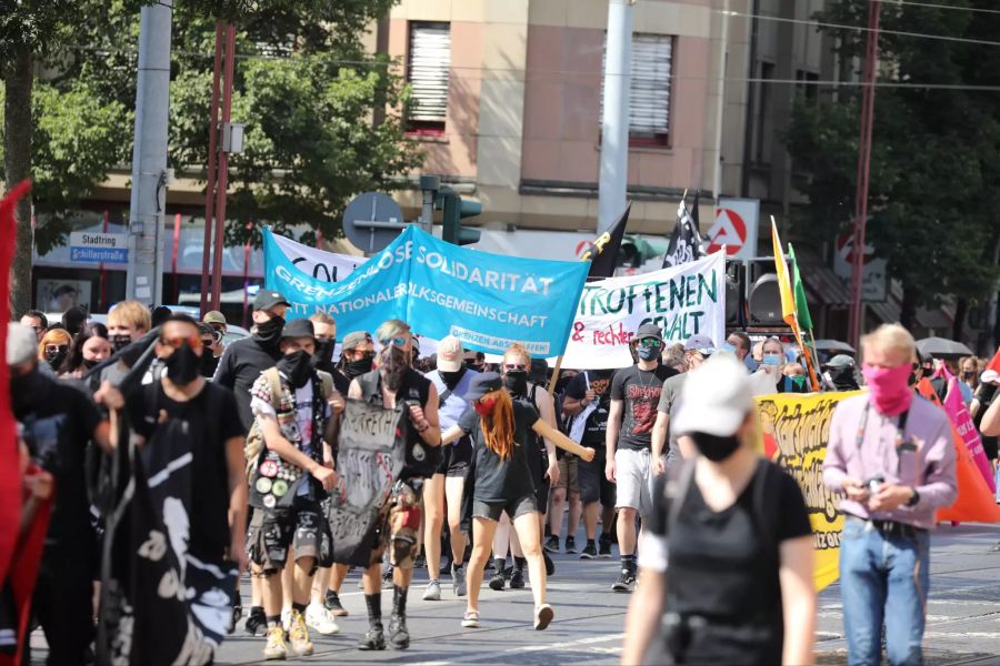 Demo der Antifa in Erfurt