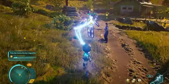 Ein Screenshot des Remakes von Destroy All Humans! destroy all humans!