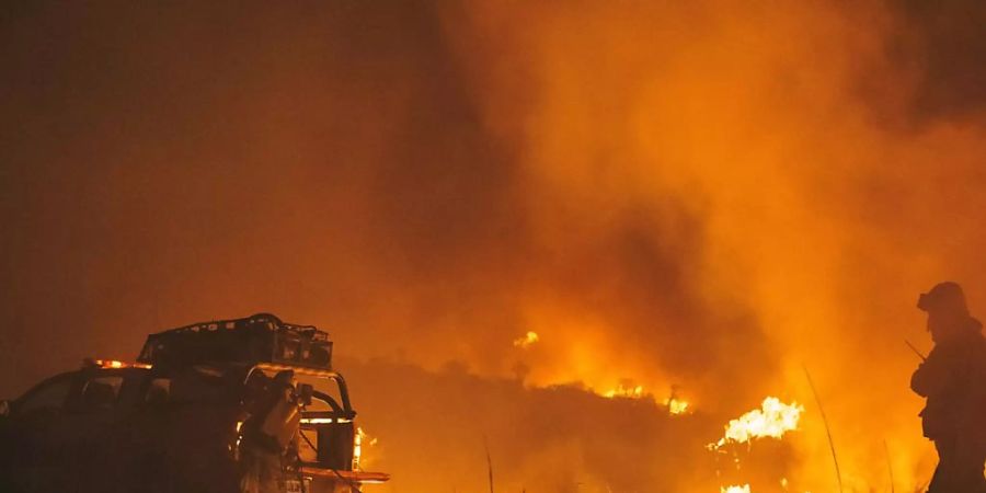 Eine Einheit der Feuerwehr kämpft gegen die Brände an. In Argentinien stehen über 175 000 Hektar Land in Flammen. Foto: Charly Parrilla/dpa