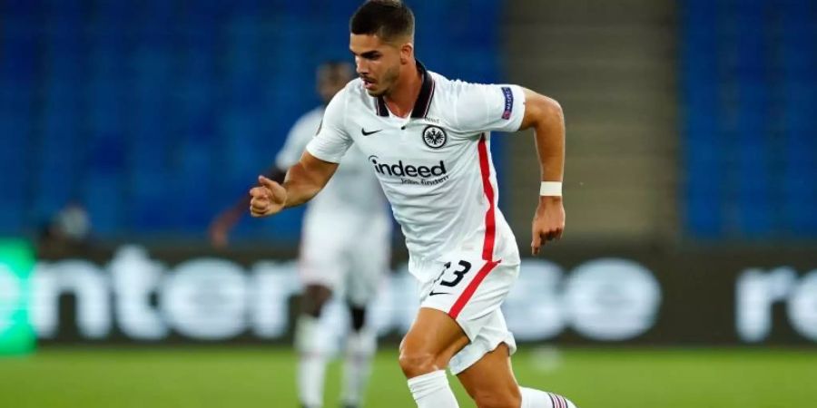 Frankfurts André Silva gelang im Test gegen Ajax nur der Anschlusstreffer. Foto: Uwe Anspach/dpa