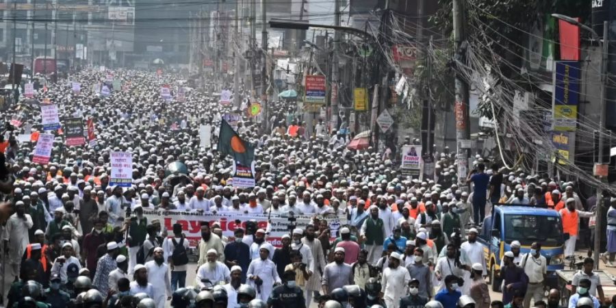 Anti-Frankreich-Demonstration in Dhaka