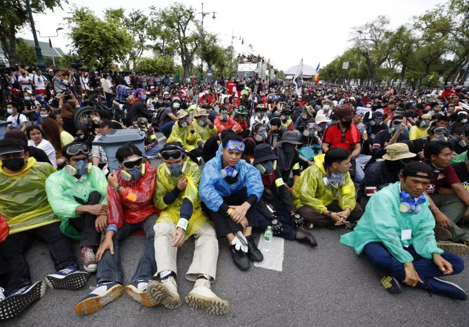 Anti-Regierung-Protest vor dem Grand Palace in Bangkok, Thailand. Bangkok Protest