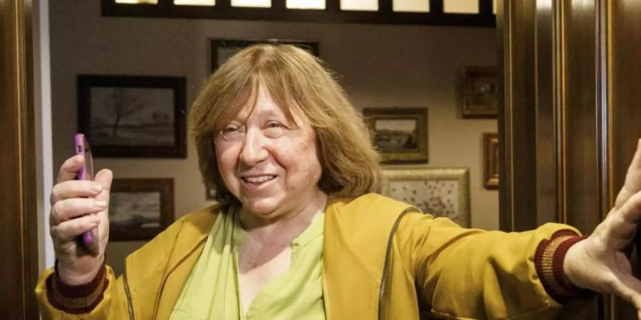 Swetlana Alexijewitsch, belarussische Literaturnobelpreisträgerin von 2015. Foto: -/TUT.by/AP/dpa