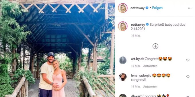 Roman Josi und seine Frau Ellie Ottaway-Josi erwarten im Februar das erste gemeinsame Kind. Ellie Ottaway Roman Josi